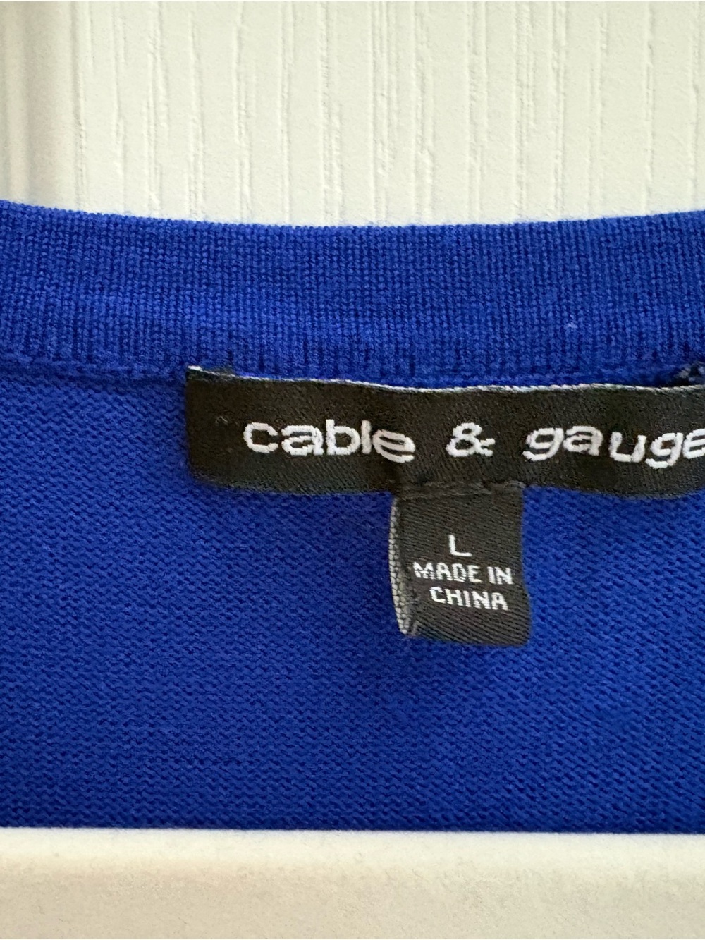 Cable & Gauge Royal Blue Sleeveless Knit Sweater Tank Top Large - Picture 3 of 4